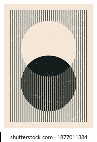 Minimal 20s geometric design poster, vector template with primitive shapes elements, modern hipster style