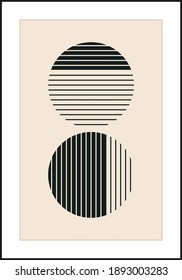 Minimal 20s geometric design poster, vector template with primitive shapes elements, modern hipster style