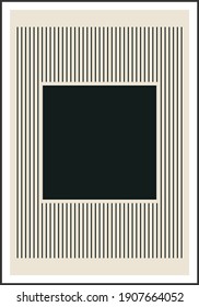 Minimal 20s geometric design poster, vector template with primitive shapes elements, modern hipster style