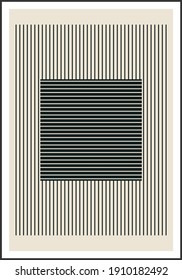 Minimal 20s geometric design poster, vector template with primitive shapes elements, modern hipster style