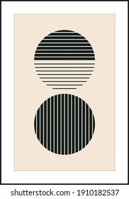 Minimal geometrisches Design-Plakat der 20er Jahre, Vektorvorlage mit primitiven Formen-Elementen, moderner Hip-Style