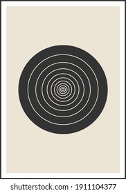 Minimal 20s geometric design poster, vector template with primitive shapes elements, modern hipster style