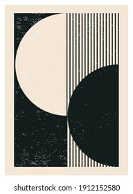 Minimal 20s geometric design poster, vector template with primitive shapes elements, modern hipster style