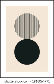 Minimal geometrisches Design-Plakat der 20er Jahre, Vektorvorlage mit primitiven Formen-Elementen, moderner Hip-Style