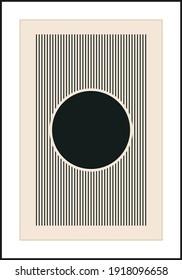 Minimal 20s geometric design poster, vector template with primitive shapes elements, modern hipster style