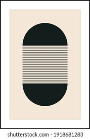Afiche de diseño geométrico mínimo de los años 20, plantilla vectorial con elementos primitivos, estilo hipster moderno