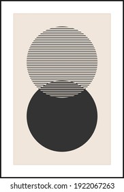 Minimal 20s geometric design poster, vector template with primitive shapes elements, modern hipster style