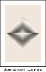 Minimal 20s geometric design poster, vector template with primitive shapes elements, modern hipster style