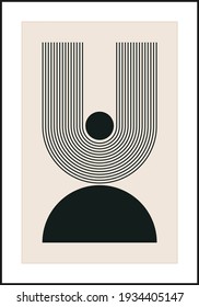 Minimal geometrisches Design-Plakat der 20er Jahre, Vektorvorlage mit primitiven Formen-Elementen, moderner Hip-Style