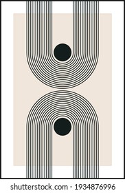 Minimales geometrisches Design-Poster der 20er Jahre, Vektorvorlage mit primitiven Formen