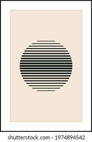 Minimal 20s geometric design poster, vector template with primitive shapes