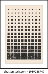 Minimal 20s geometric design poster, vector template with primitive shapes