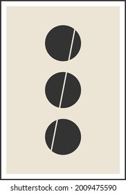 Minimal 20s geometric design poster, vector template with primitive shapes
