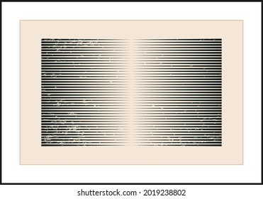 Minimal 20s geometric design poster, vector template with primitive shapes