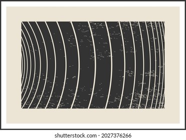 Minimal 20s geometric design poster, vector template with primitive shapes