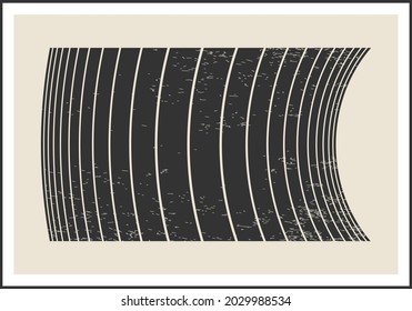 Minimal 20s geometric design poster, vector template with primitive shapes