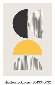 Minimal 20s geometric design poster, vector template