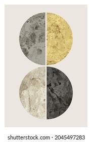 Minimal 20s geometric design poster, vector template with primitive shapes