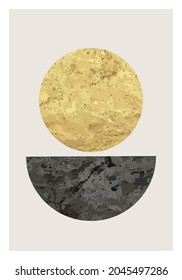 Minimal 20s geometric design poster, vector template with primitive shapes
