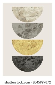 Minimal 20s geometric design poster, vector template with primitive shapes