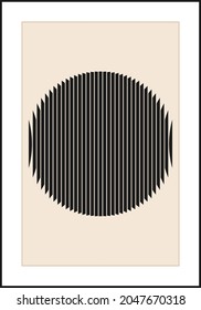 Minimal 20s geometric design poster, vector template with primitive shapes