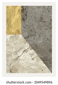 Afiche de diseño geométrico mínimo de los años 20, plantilla vectorial con formas primitivas