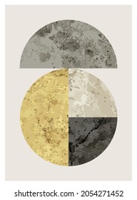 Afiche de diseño geométrico mínimo de los años 20, plantilla vectorial con formas primitivas