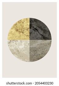 Afiche de diseño geométrico mínimo de los años 20, plantilla vectorial con formas primitivas