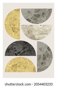 Minimal 20s geometric design poster, vector template with primitive shapes