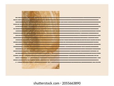 Minimal 20s geometric design poster, vector template with primitive shapes