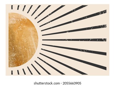 Minimal 20s geometric design poster, vector template with primitive shapes