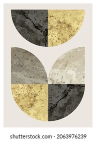 Minimal 20s geometric design poster, vector template with primitive shapes