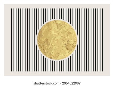 Minimal 20s geometric design poster, vector template with primitive shapes