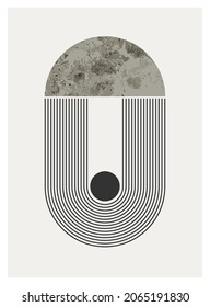Minimales geometrisches Design-Poster der 20er Jahre, Vektorvorlage mit primitiven Formen