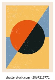 Minimal 20s geometric design poster, vector template with primitive shapes