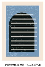 Minimal 20s geometric design poster, vector template with primitive shapes