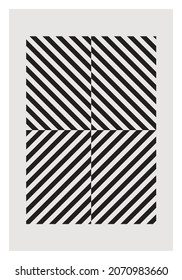 Minimal 20s geometric design poster, vector template with primitive shapes