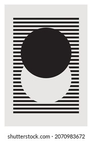 Afiche de diseño geométrico mínimo de los años 20, plantilla vectorial con formas primitivas