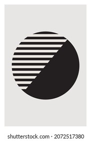 Minimal 20s geometric design poster, vector template with primitive shapes