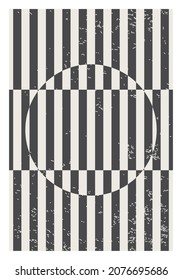 Afiche de diseño geométrico mínimo de los años 20, plantilla vectorial con formas primitivas