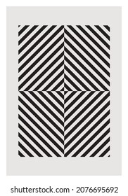 Afiche de diseño geométrico mínimo de los años 20, plantilla vectorial con formas primitivas