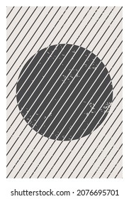 Minimal 20s geometric design poster, vector template with primitive shapes