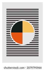 Minimales geometrisches Design-Poster der 20er Jahre, Vektorvorlage mit primitiven Formen