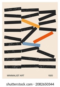 Afiche de diseño geométrico mínimo de los años 20 con formas primitivas