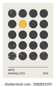 Minimal 20s geometric design poster, vector template with primitive shapes