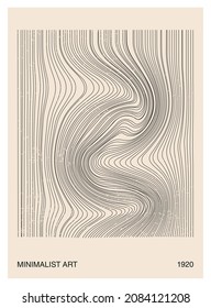 Minimal 20s geometric design poster with primitive shapes