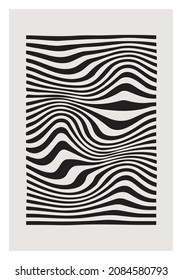 Afiche de diseño geométrico mínimo de los años 20, plantilla vectorial con formas primitivas