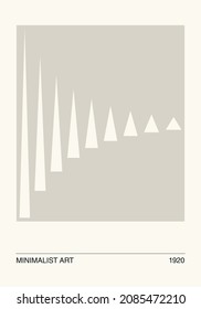 Minimal 20s geometric design poster, vector template with primitive shapes