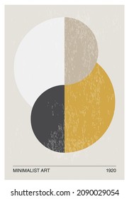 Minimales geometrisches Design-Poster der 20er Jahre, Vektorvorlage mit primitiven Formen