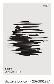 Minimal 20s geometric design poster, vector template with primitive shapes
